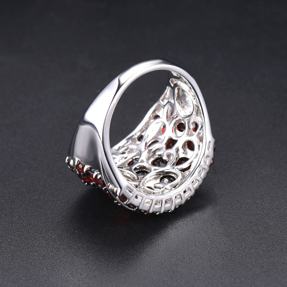925 Silver Ring Jewelry Red Pomegranate Rings for Women