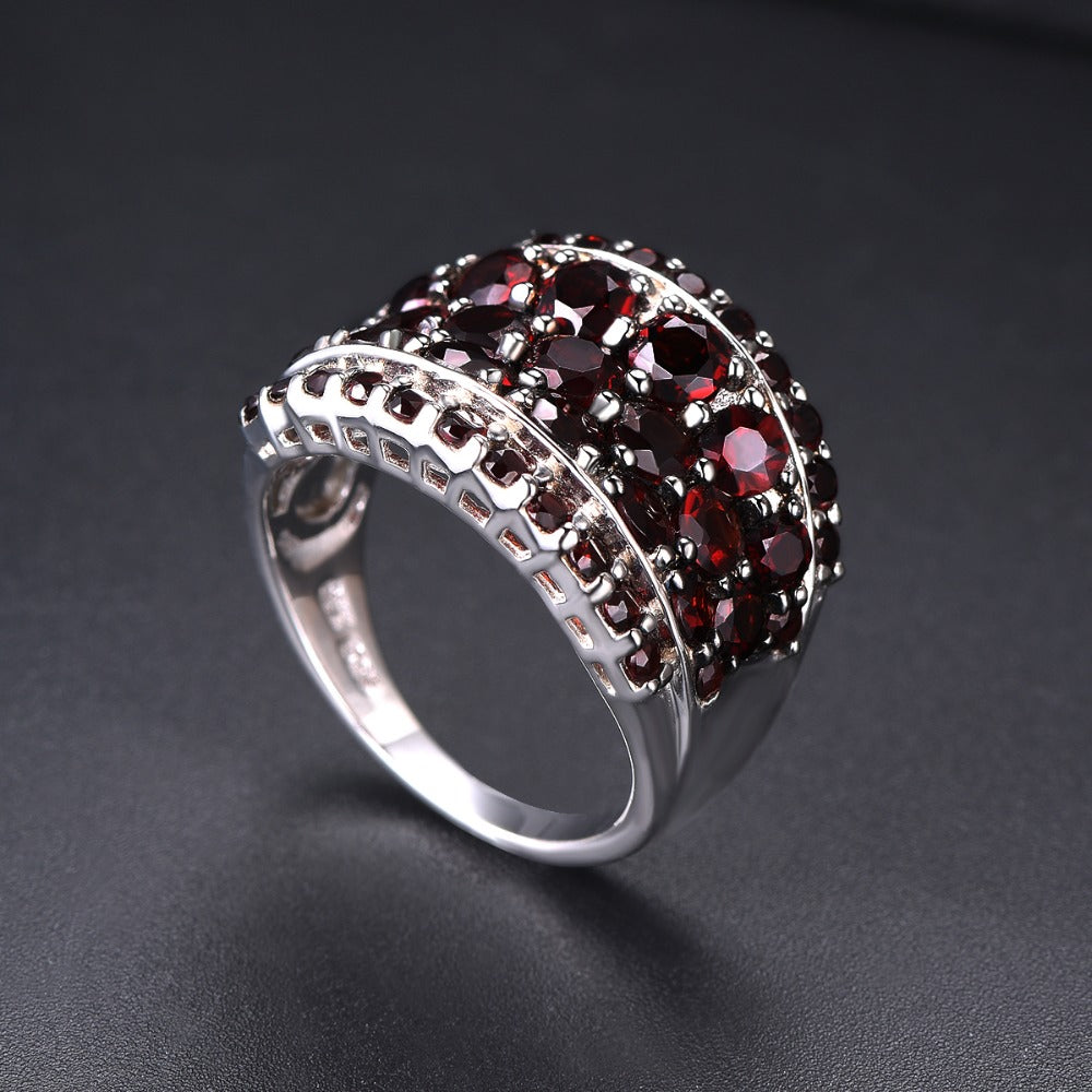 925 Silver Ring Jewelry Red Pomegranate Rings for Women