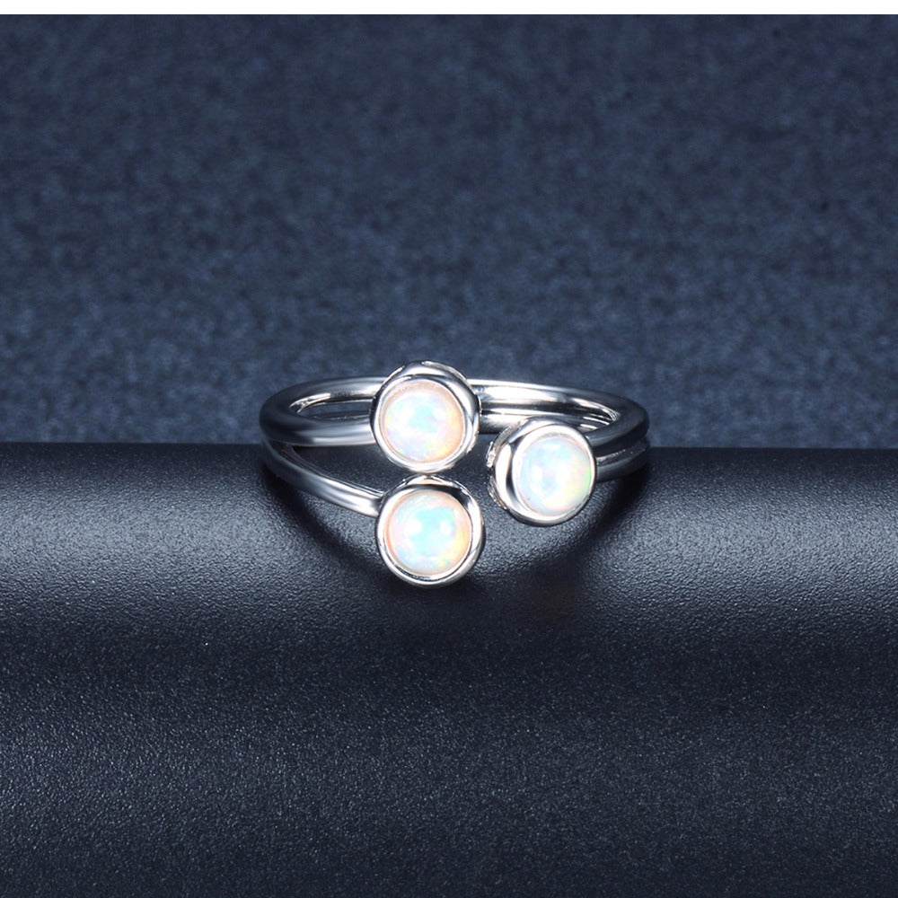 Natural Opal Women Ring 925 Sterling Silver Jewelry