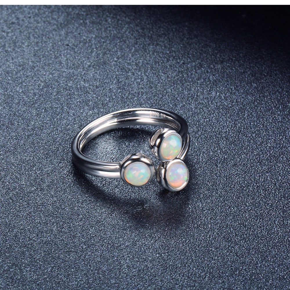 Natural Opal Women Ring 925 Sterling Silver Jewelry
