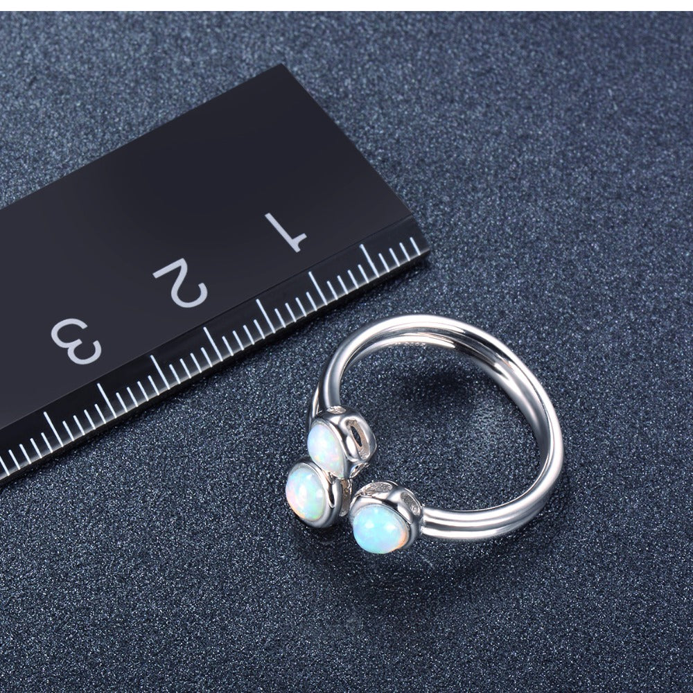 Natural Opal Women Ring 925 Sterling Silver Jewelry