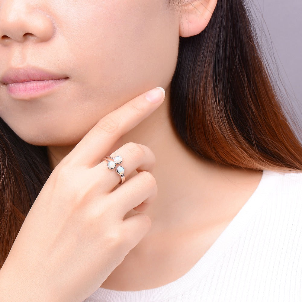 Natural Opal Women Ring 925 Sterling Silver Jewelry