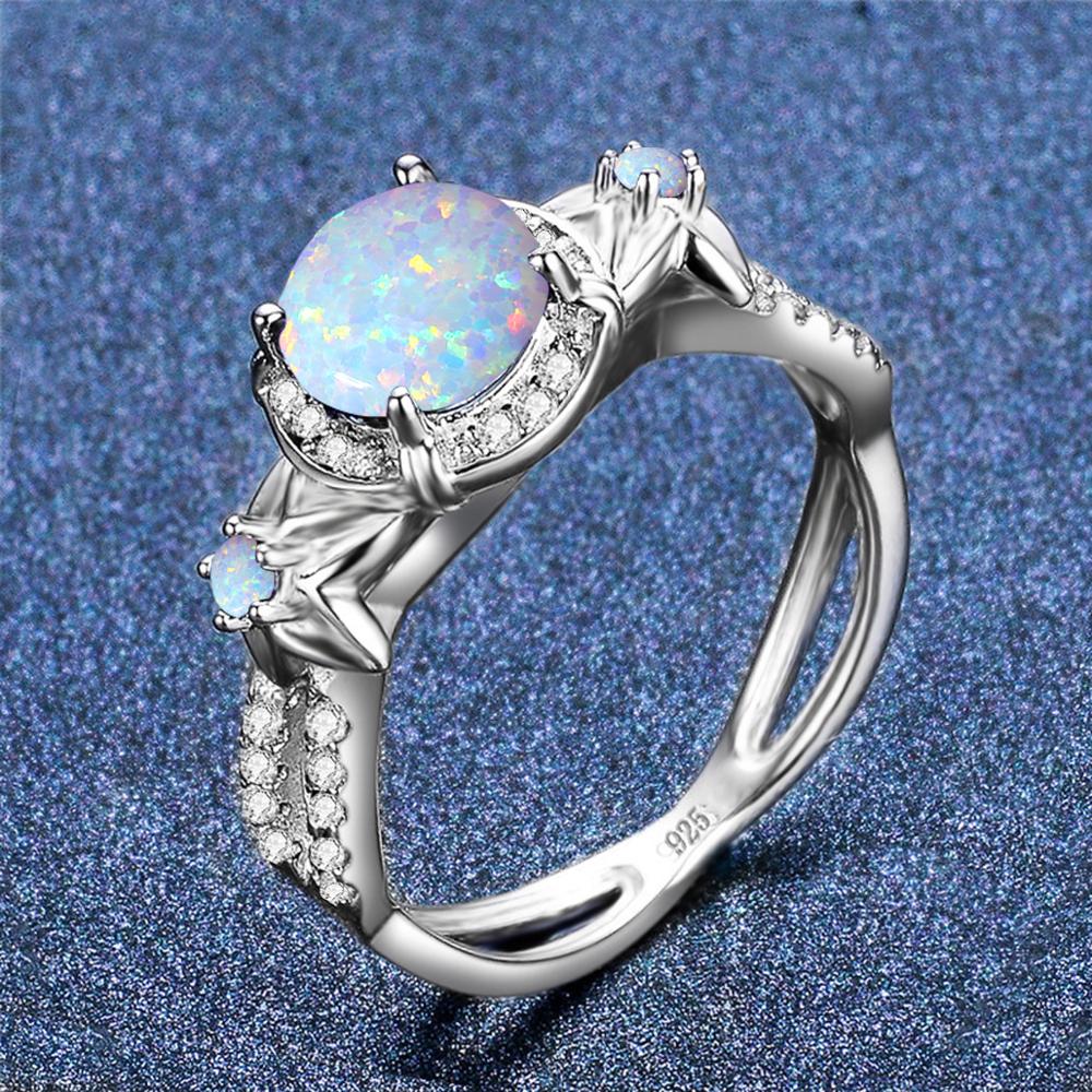 925 Sterling Silver Ring Opal Rings Elegant Jewelry