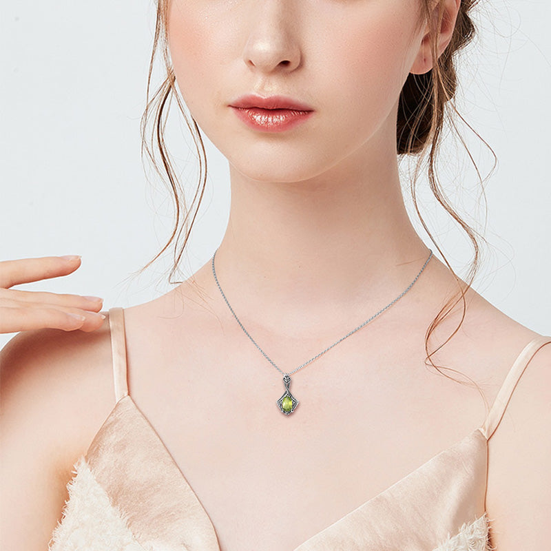 Peridot Pendant Water Drop Green Gemstone Jewelry