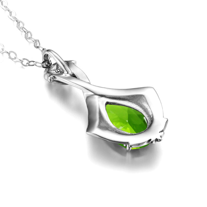 Peridot Pendant Water Drop Green Gemstone Jewelry