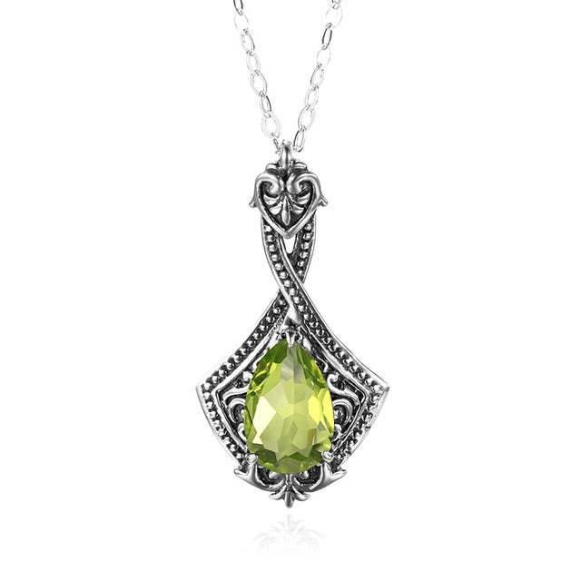 Peridot Pendant Water Drop Green Gemstone Jewelry