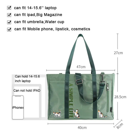 Animal Embroidery Women Shoulder Bags Large Capacity Nylon Hand Bags Waterproof Travel HandBags