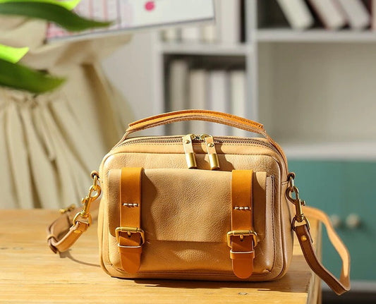 Vintage genuine leather women's handbag
