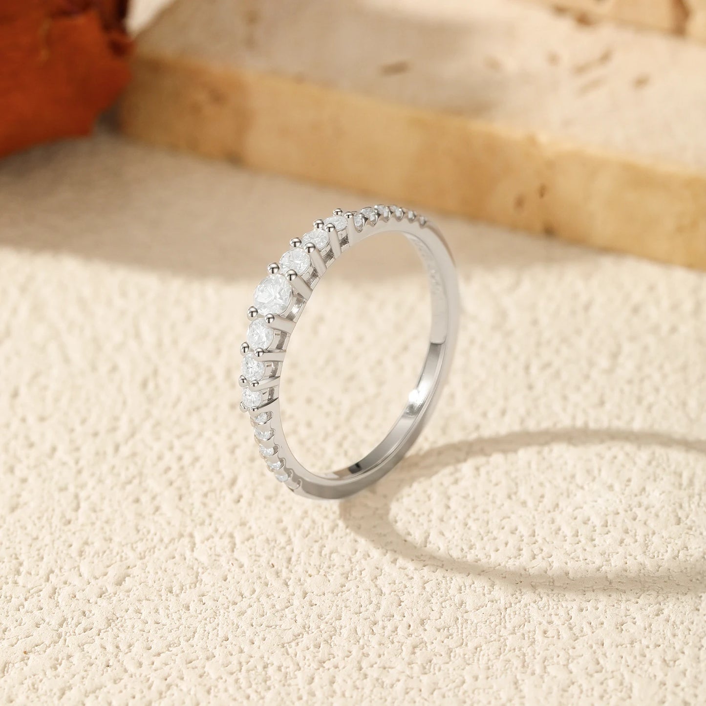 Exquisite Round Moissanite Ring 925 Sterling Silver For Women Fine Jewelry