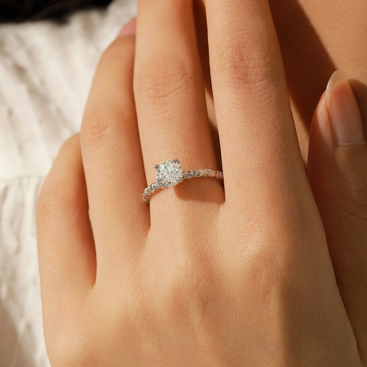 1CT Moissanite 925 Sterling Silver Sparkling Twist Lab Created Diamond Wedding Band Rings For Women