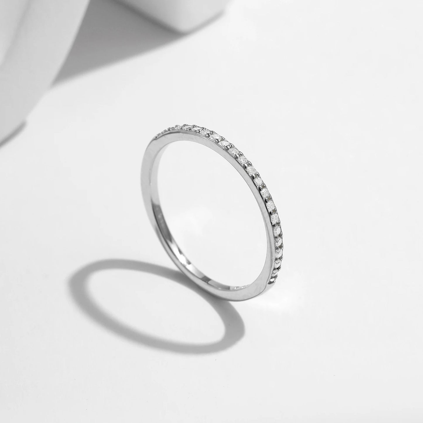 Simple Eternity Moissanite Ring 925 Sterling Silver For Women