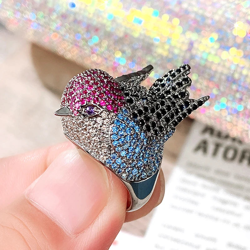 Hyperbole Bird Finger Ring Female for Cocktail Party