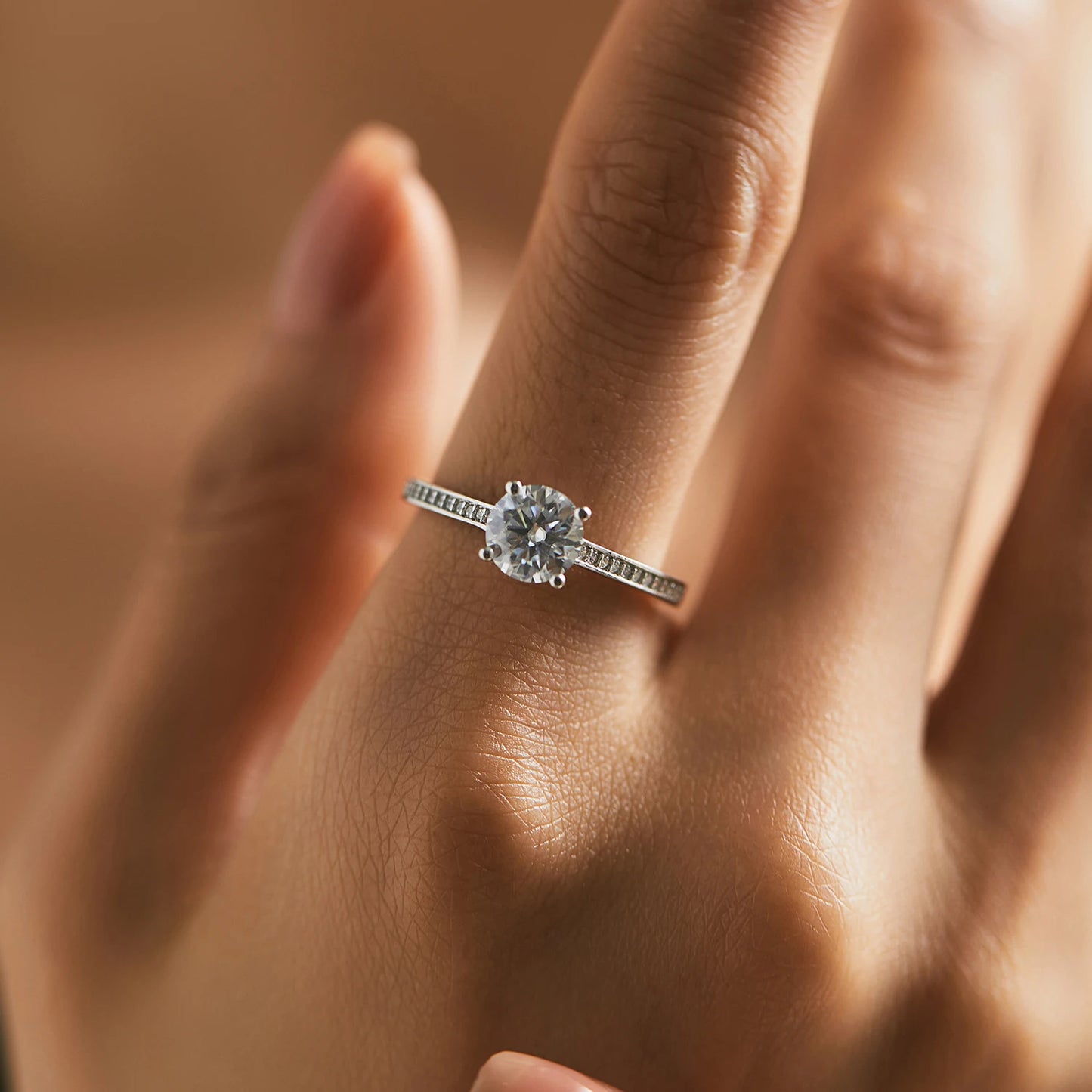 D Color Lab Diamond 1CT Moissanite Ring For Women