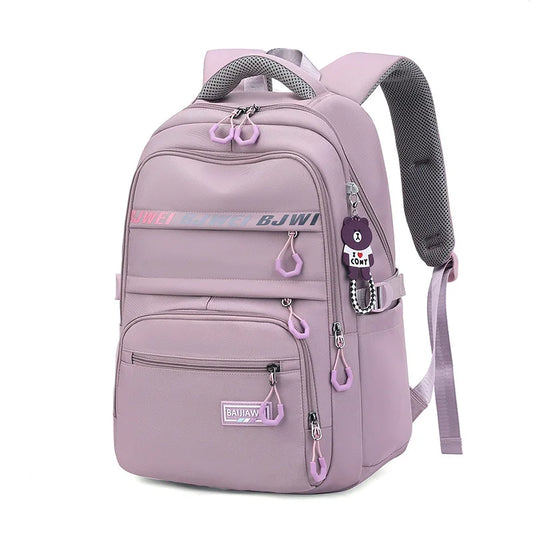 High School Bags for Teenage Girls Large Nylon Women Waterproof School Backpack Female Laptop Backpack Student Bookbag Black