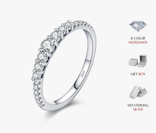 Exquisite Round Moissanite Ring 925 Sterling Silver For Women Fine Jewelry