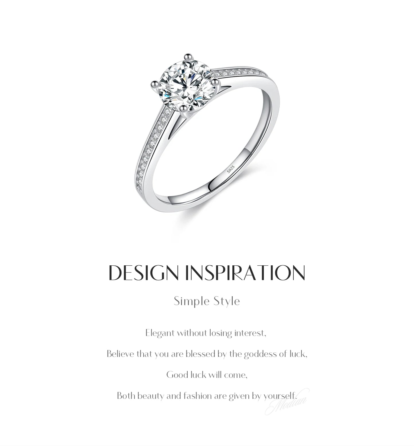 D Color Lab Diamond 1CT Moissanite Ring For Women