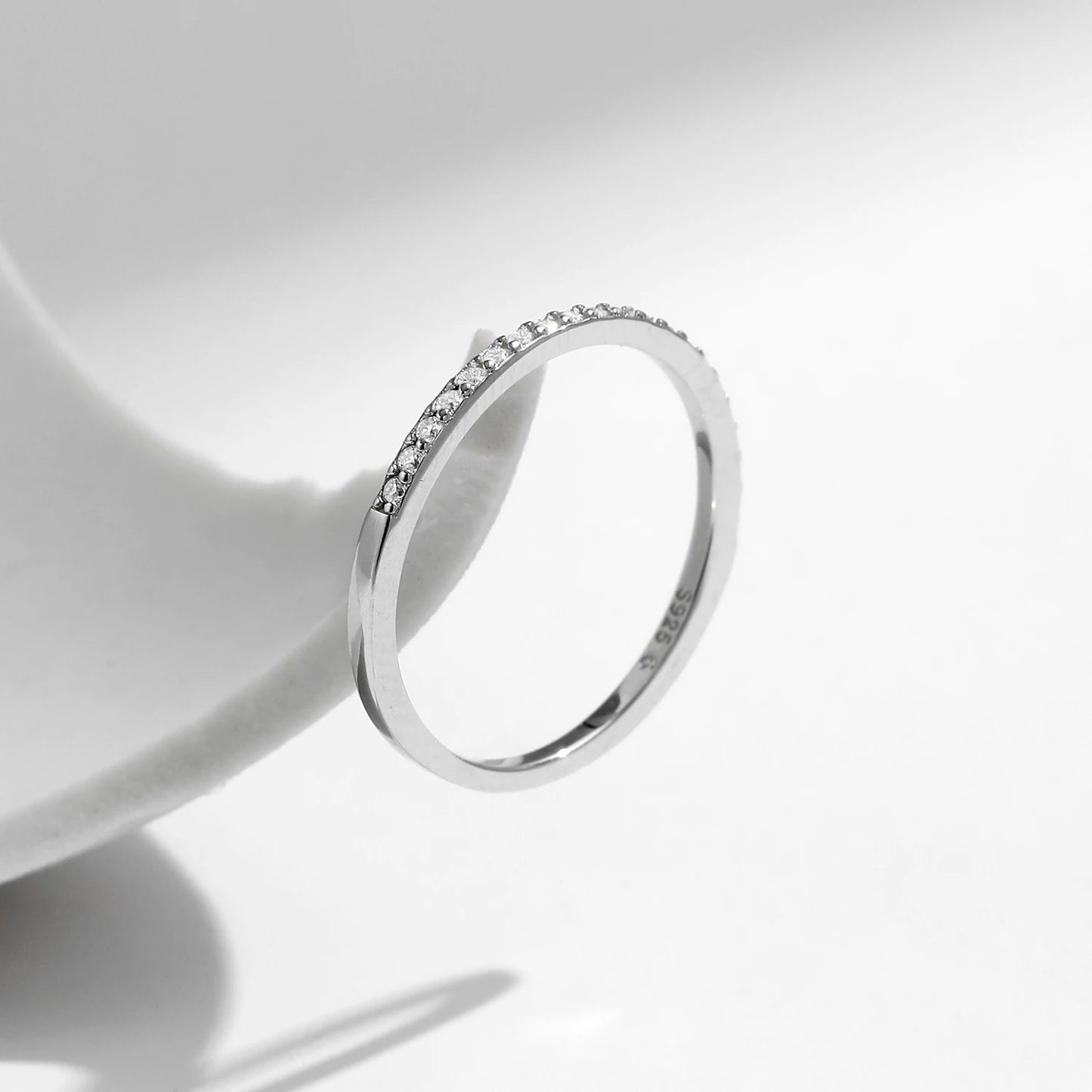 Simple Eternity Moissanite Ring 925 Sterling Silver For Women
