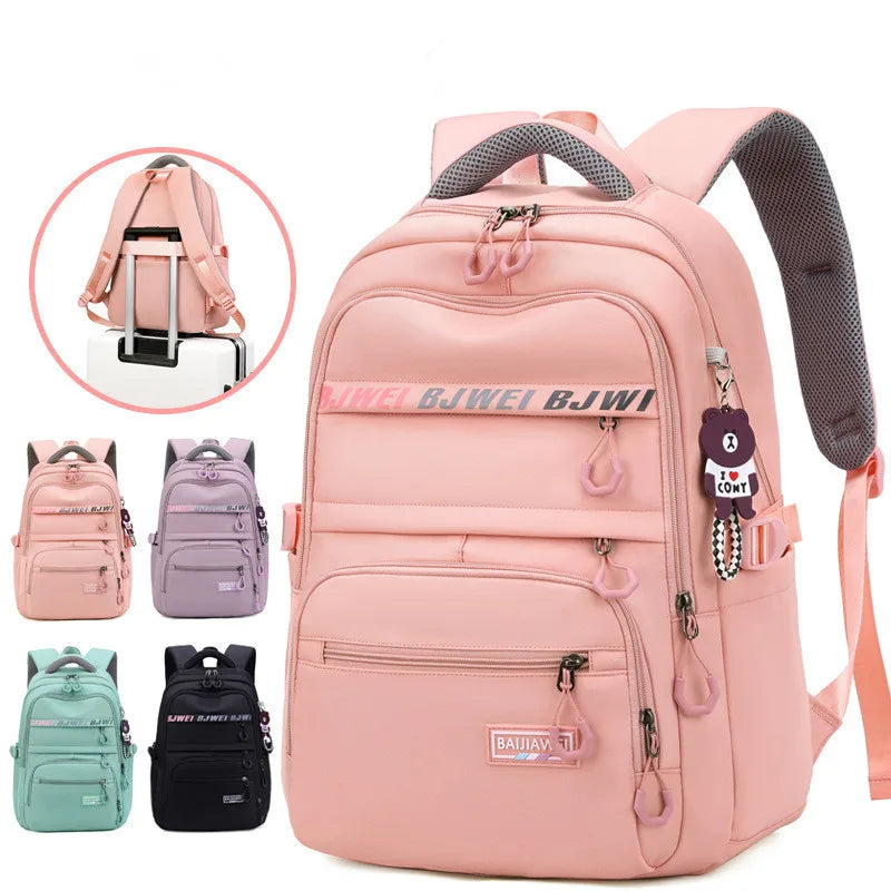 High School Bags for Teenage Girls Large Nylon Women Waterproof School Backpack Female Laptop Backpack Student Bookbag Black