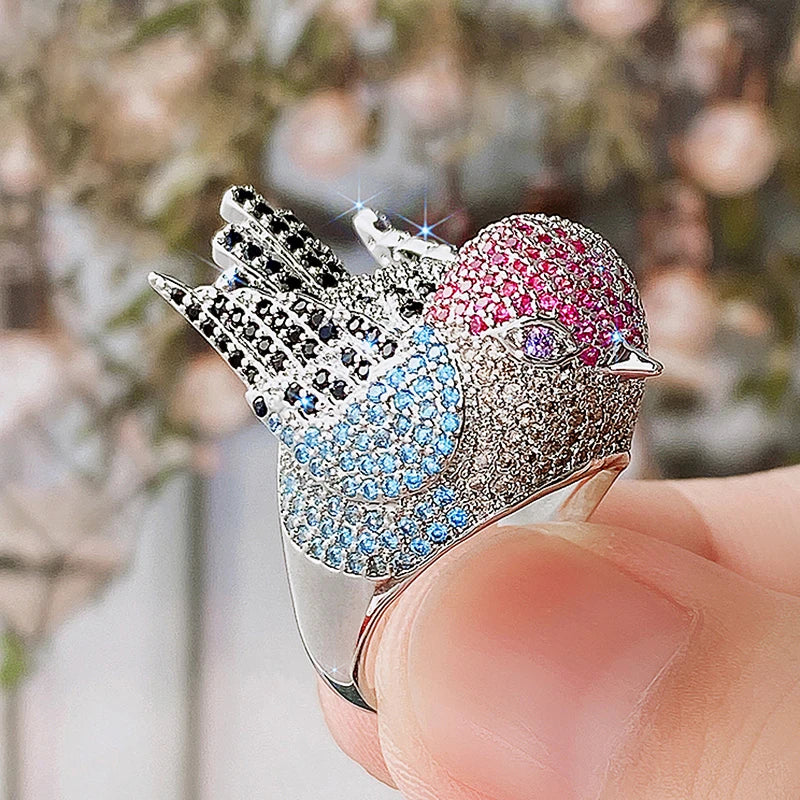 Hyperbole Bird Finger Ring Female for Cocktail Party