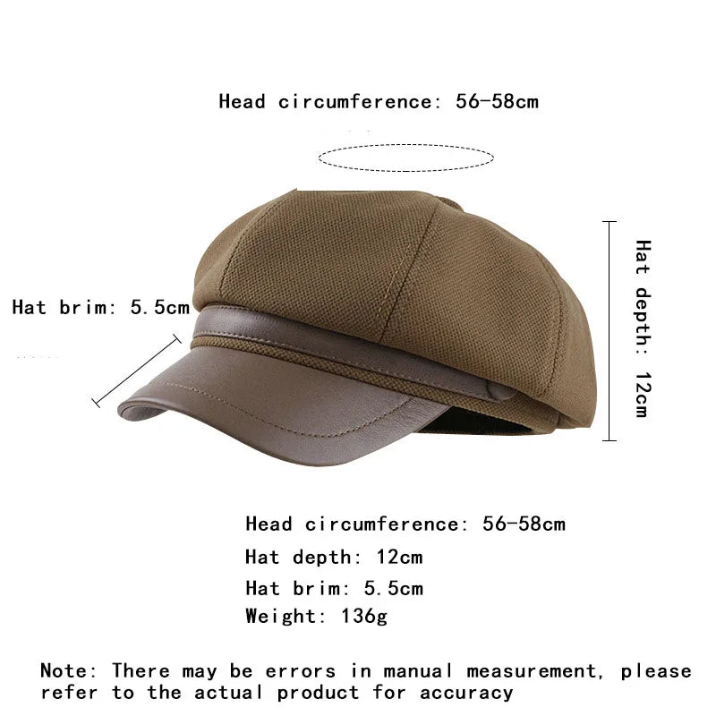 Autumn and Winter Women's Warm Duck Tongue Beret Elegant Artistic Painter Octagonal Hat Cap