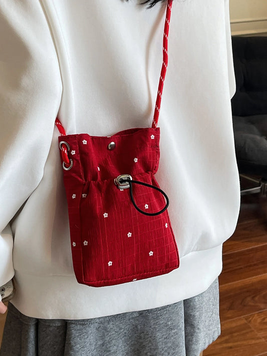 Girls Folded Crossbody Bag Mobile Phone Bag for Women