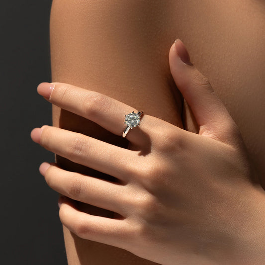 2ct D Color VVS1 Clarity Moissanite 925 Sterling Silver Dazzling Classic Crown Rings For Women