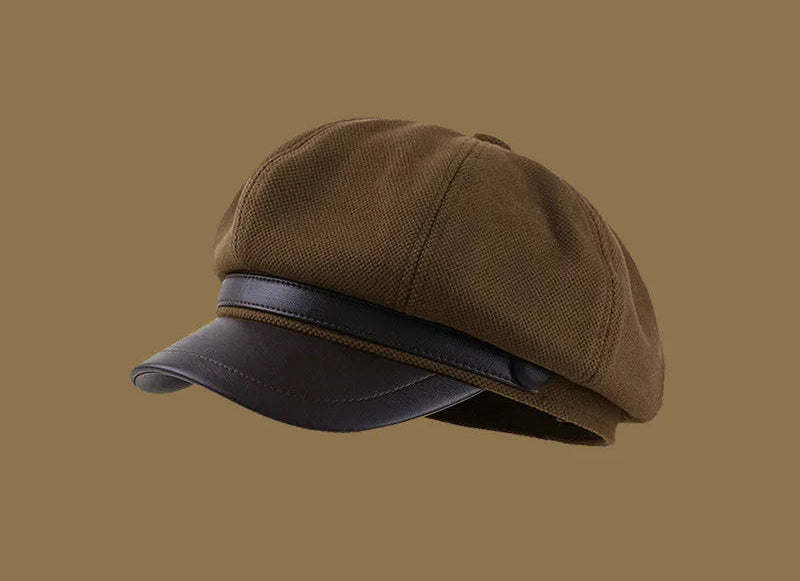 Autumn and Winter Women's Warm Duck Tongue Beret Elegant Artistic Painter Octagonal Hat Cap