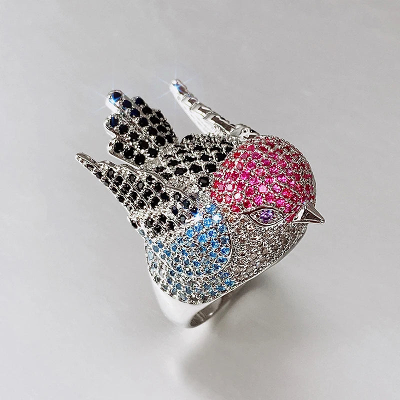 Hyperbole Bird Finger Ring Female for Cocktail Party
