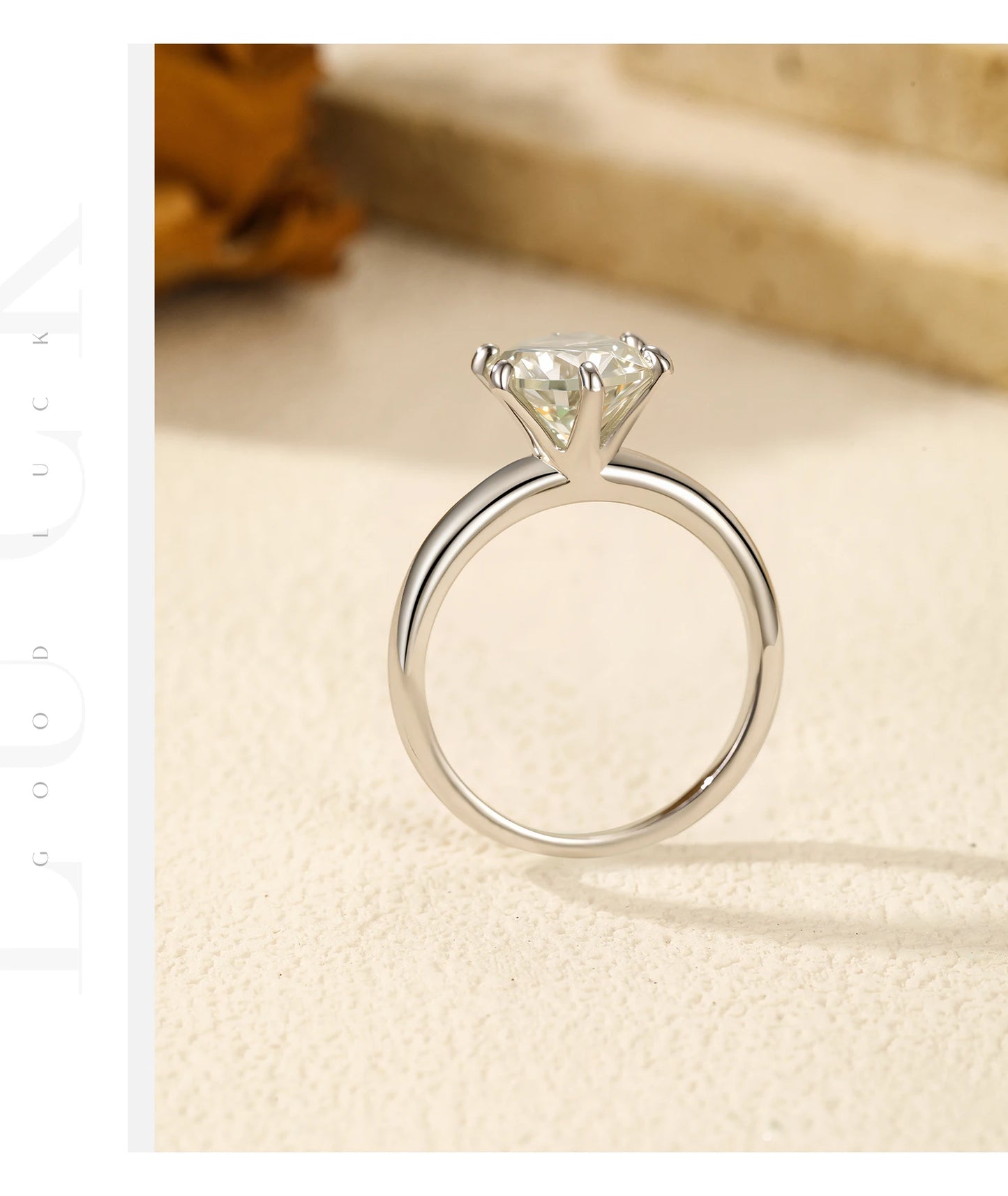2ct D Color VVS1 Clarity Moissanite 925 Sterling Silver Dazzling Classic Crown Rings For Women
