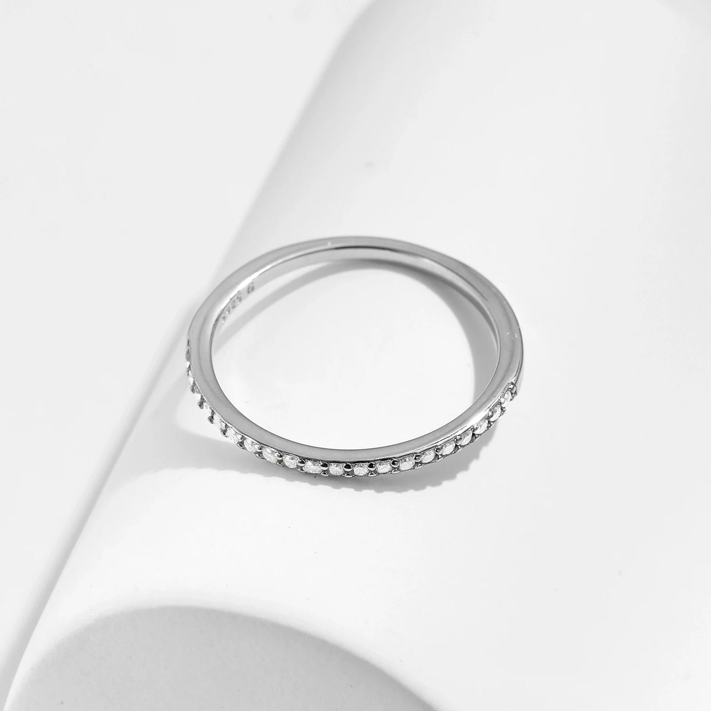 Simple Eternity Moissanite Ring 925 Sterling Silver For Women