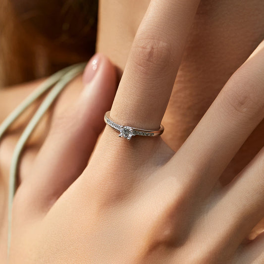 925 Sterling Silver Classic Elegant Ring Rose Gold Color Line Unique Metallic Contrast Design Jewelry For Women