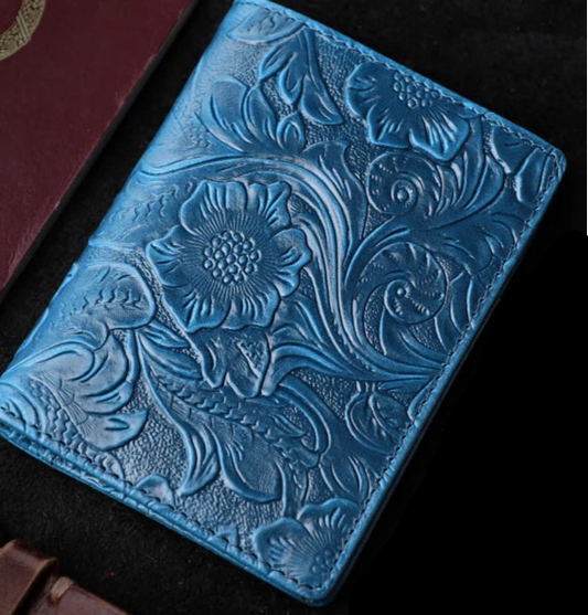 Handmade Genuine Leather Card Holder Bag Driver License Slim Cards Pocket Short Wallet