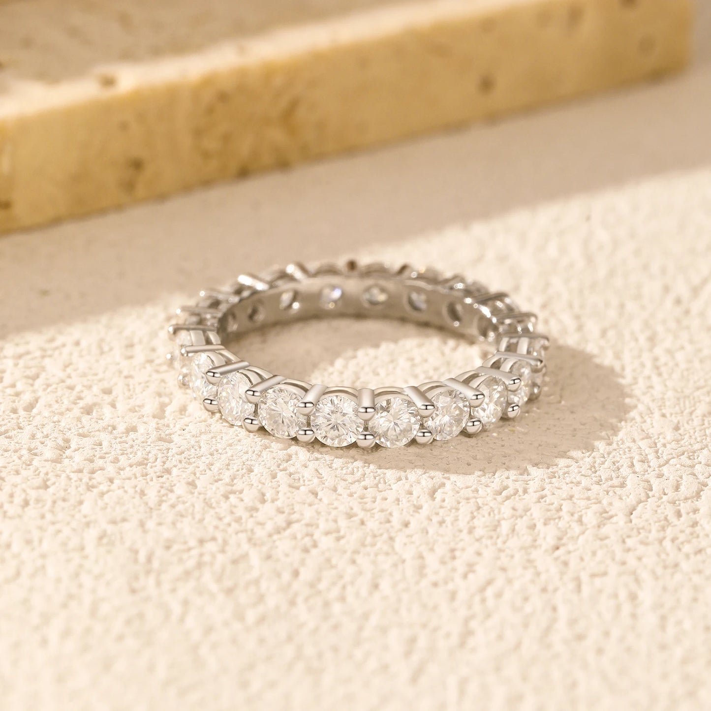 Dazzling D Color Moissanite Eternity Rings 925 Sterling Silver Ring For Women
