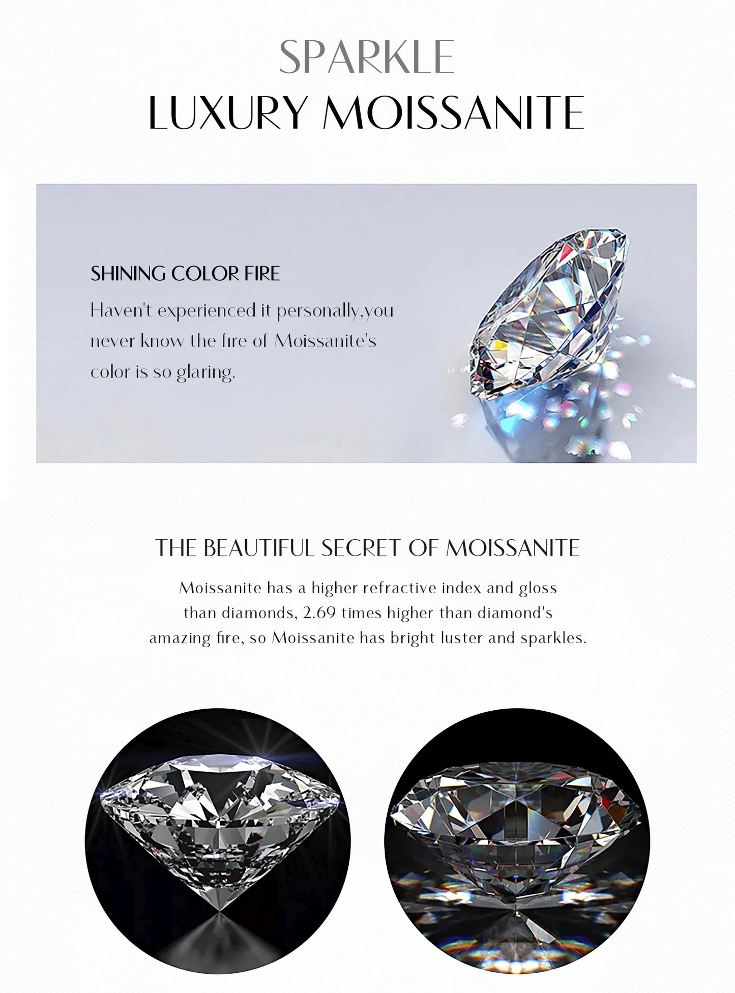 Dazzling D Color Moissanite Eternity Rings 925 Sterling Silver Ring For Women