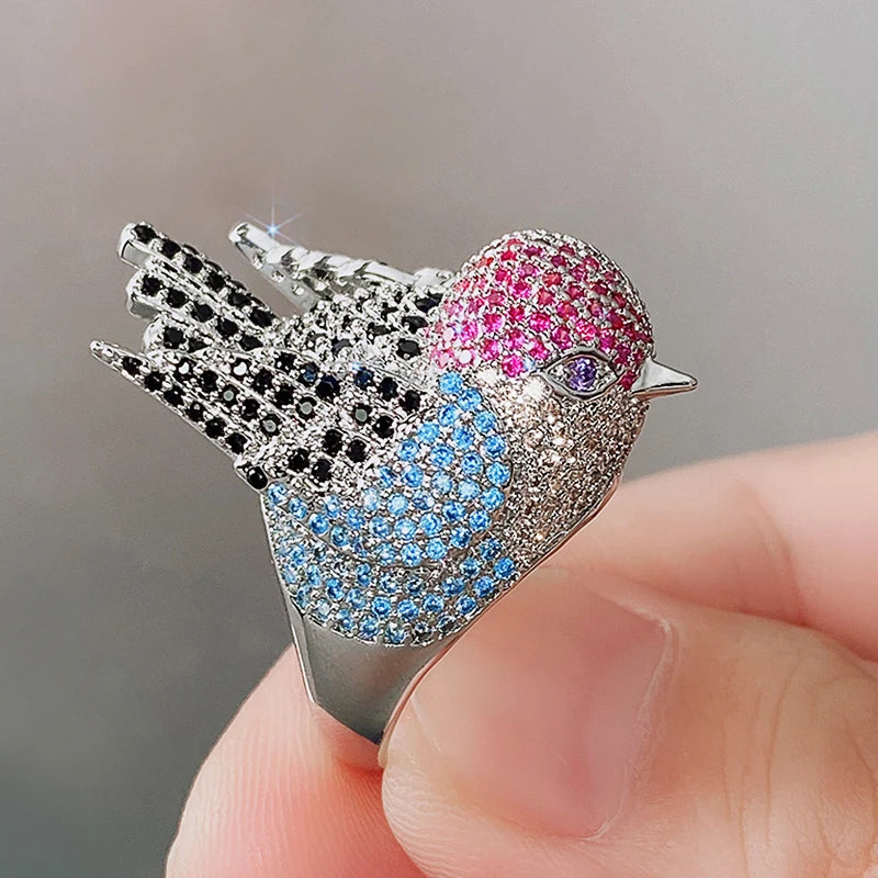 Hyperbole Bird Finger Ring Female for Cocktail Party