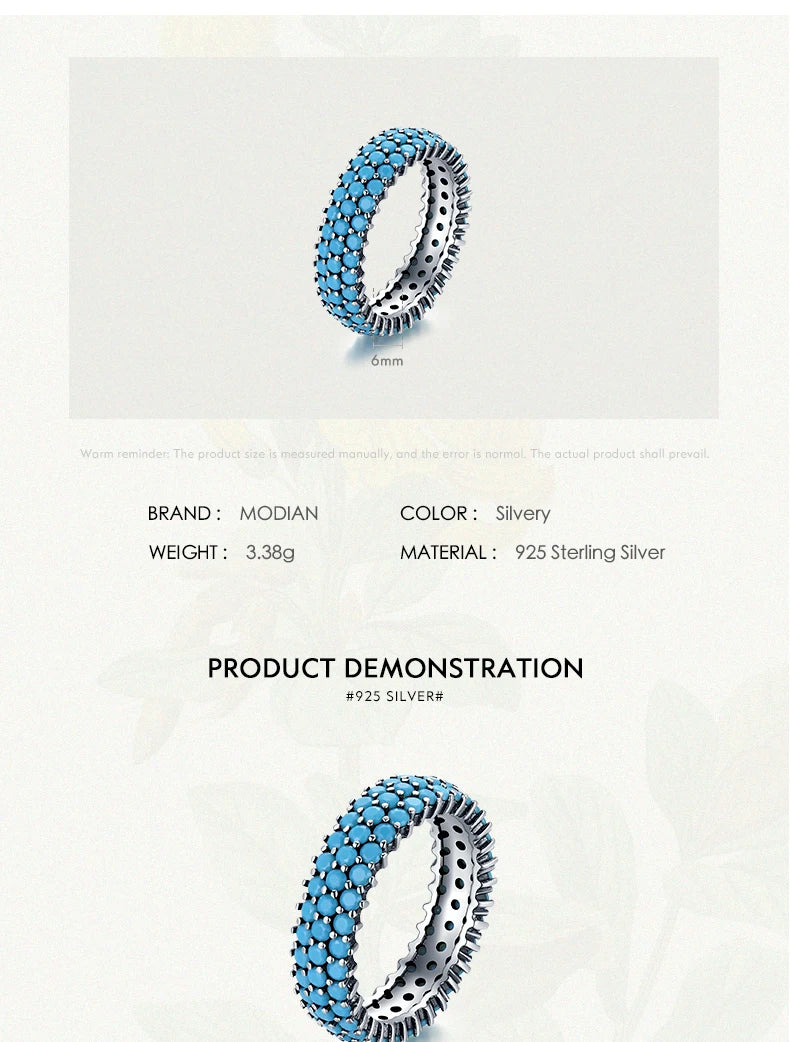 Genuine 925 Sterling Silver Luxury Turquoise Finger Rings For Women Vintage Rings