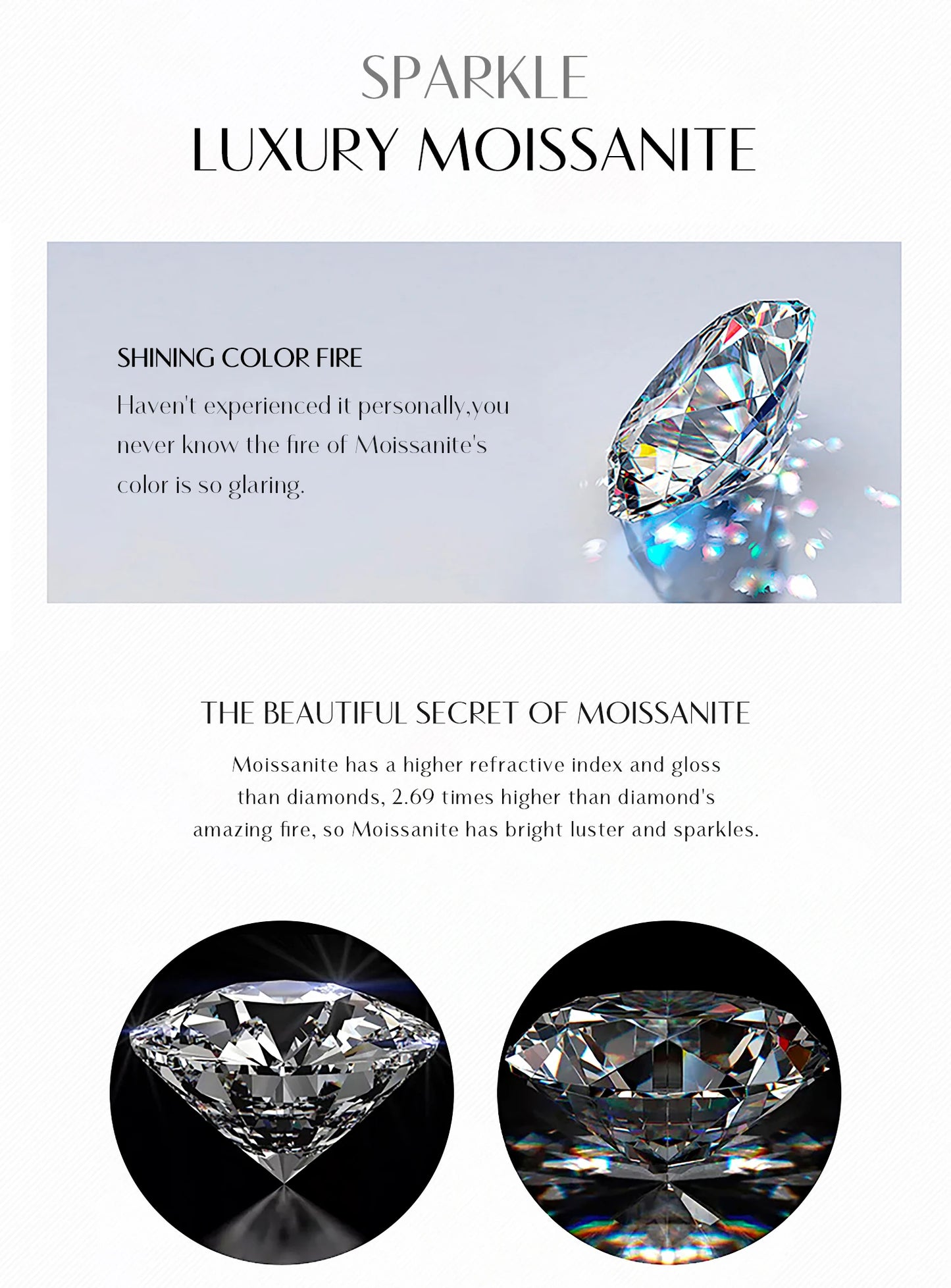 1CT Green Moissanite Classic Earrings 925 Sterling Silver Sparkling Sun Stud Earrings For Women