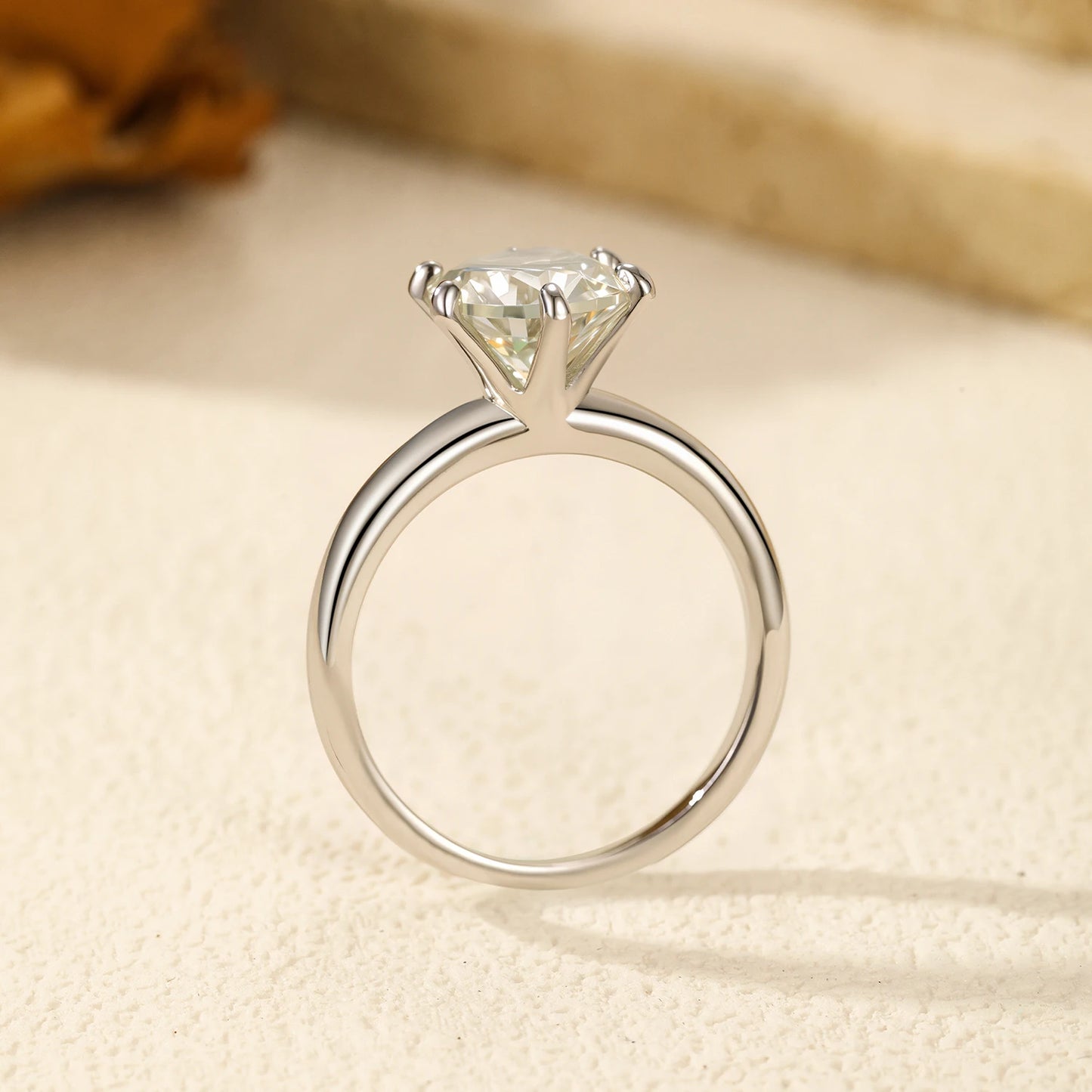 2ct D Color VVS1 Clarity Moissanite 925 Sterling Silver Dazzling Classic Crown Rings For Women