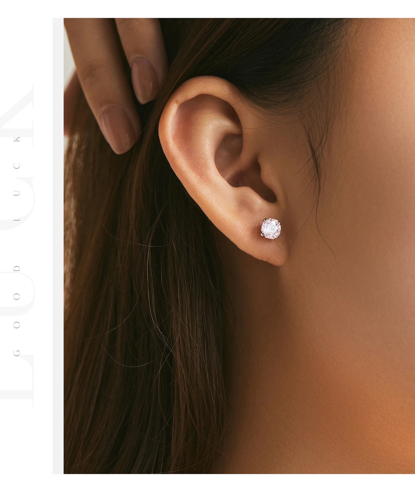 925 Sterling Silver Romantic Pink Rose Cut Sparkling Cubic Zirconia Stud Earrings For Women