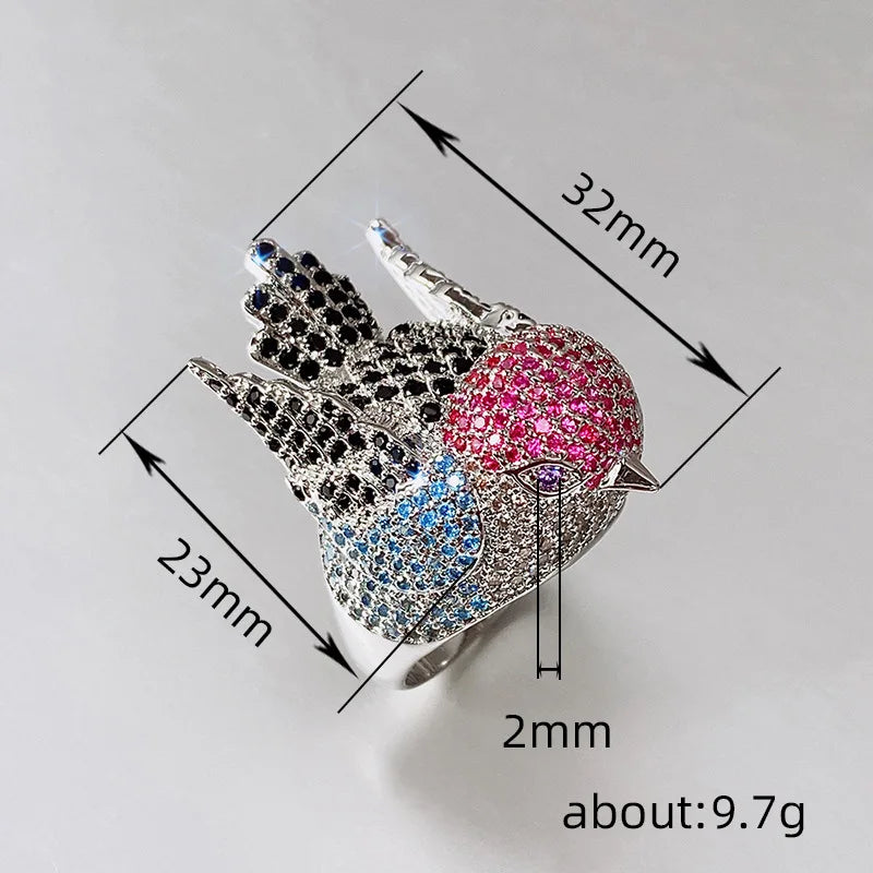 Hyperbole Bird Finger Ring Female for Cocktail Party