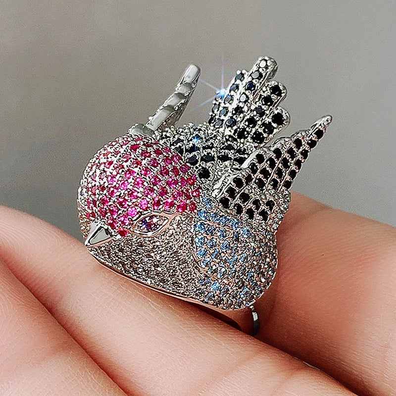 Hyperbole Bird Finger Ring Female for Cocktail Party