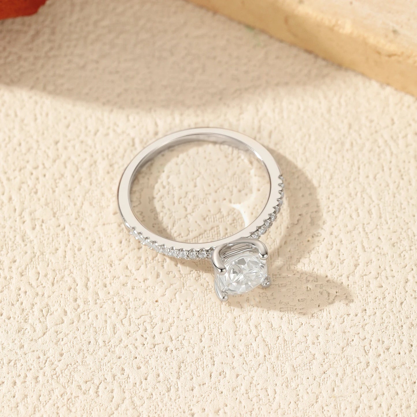 1CT D Color Square Moissanite Rings 925 Sterling Silver Trendy Finger Rings For Women