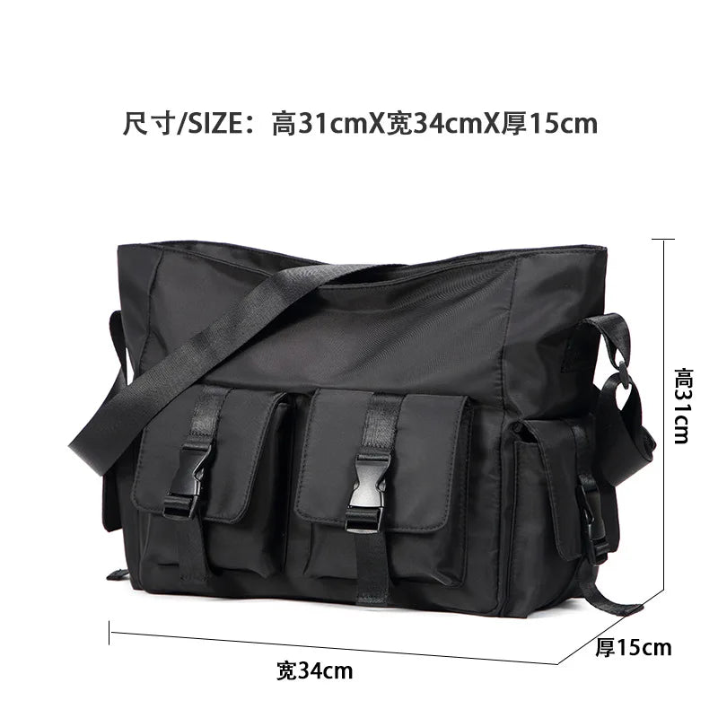 Messenger Shoulder Bag Men Crossbody School Bag Man Black Big Travel Bags