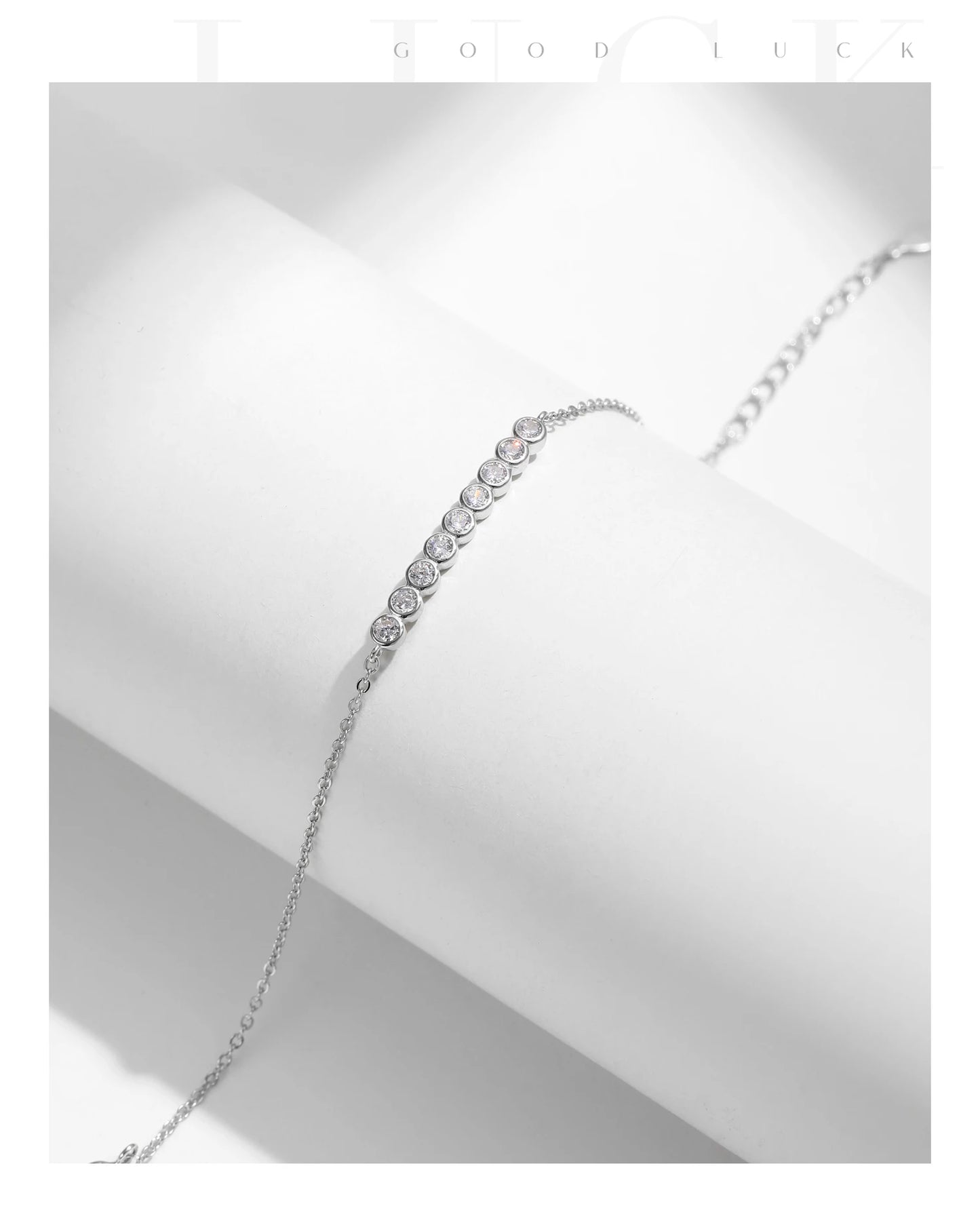 D Color Moissanite 925 Sterling Silver Simple Bracelet Round Lab Diamond Chain Link Jewelry For Women
