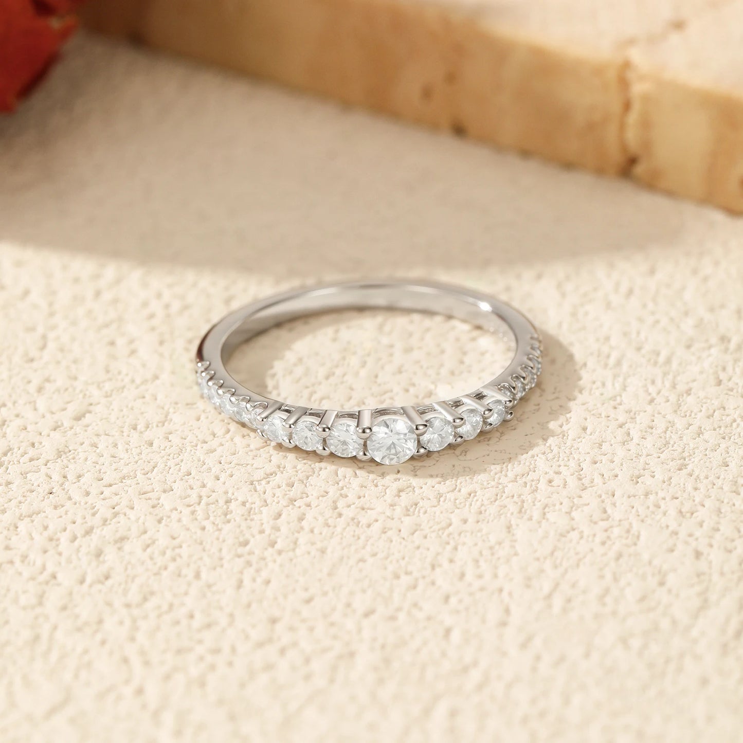 Exquisite Round Moissanite Ring 925 Sterling Silver For Women Fine Jewelry