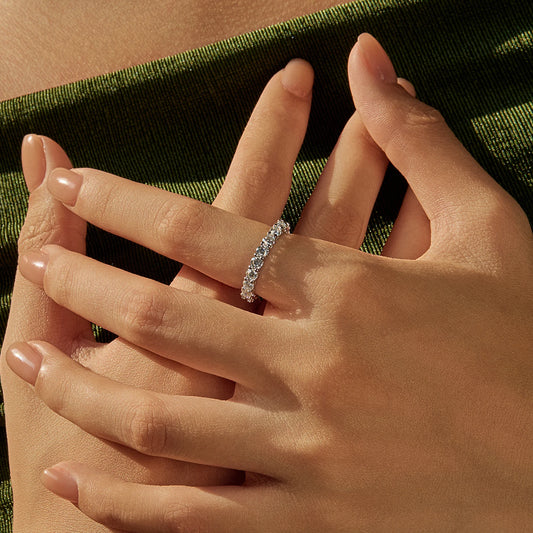 Dazzling D Color Moissanite Eternity Rings 925 Sterling Silver Ring For Women