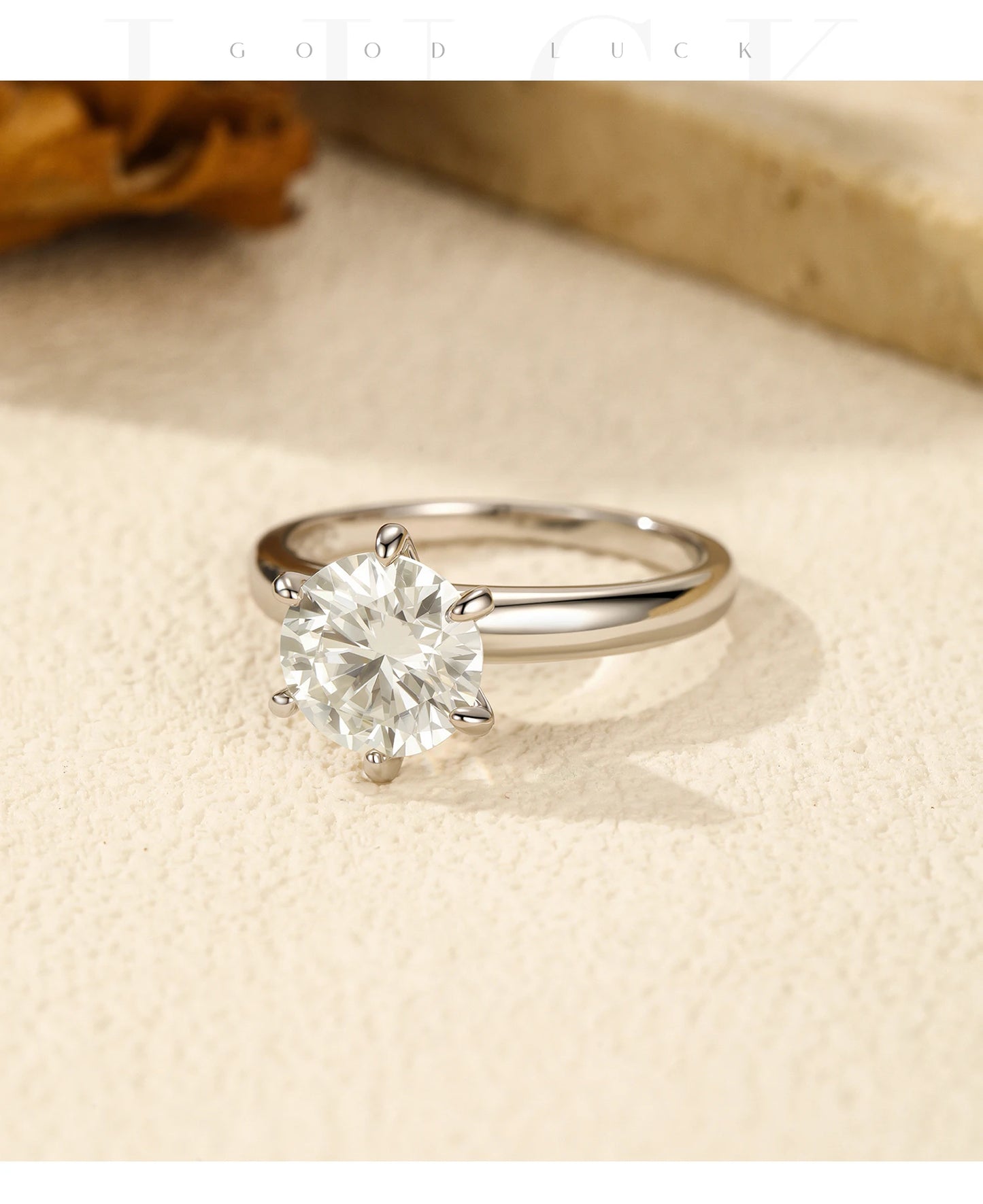 2ct D Color VVS1 Clarity Moissanite 925 Sterling Silver Dazzling Classic Crown Rings For Women