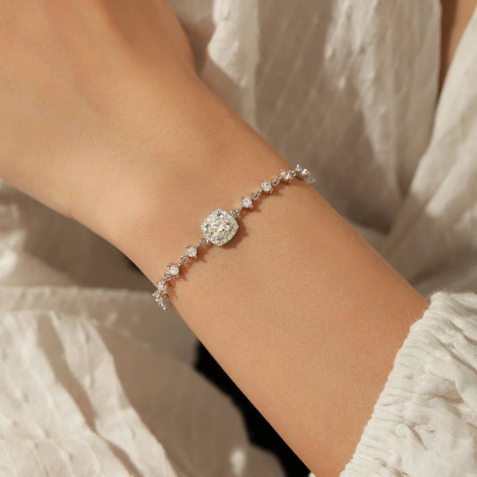 0.8CT D Color Moissanite Luxury Bracelet 925 Sterling Silver Bracelet For Women