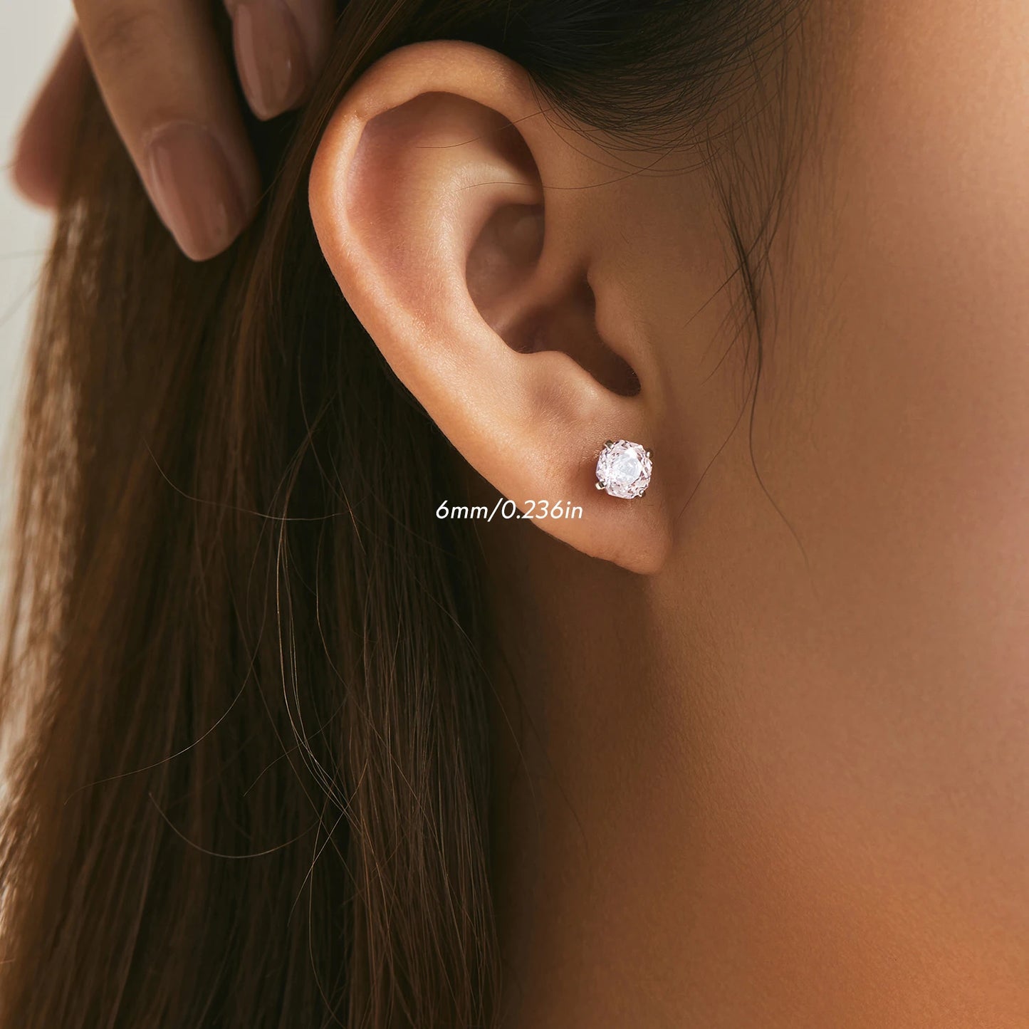 925 Sterling Silver Romantic Pink Rose Cut Sparkling Cubic Zirconia Stud Earrings For Women