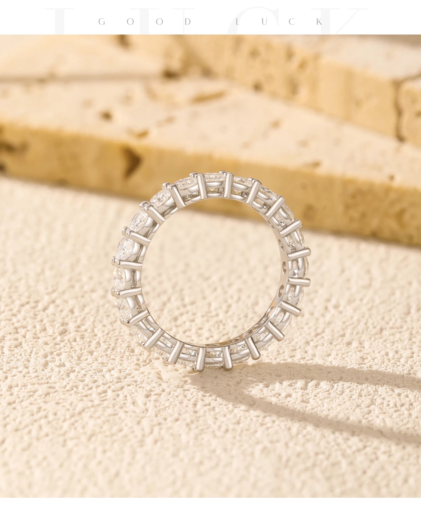 Dazzling D Color Moissanite Eternity Rings 925 Sterling Silver Ring For Women
